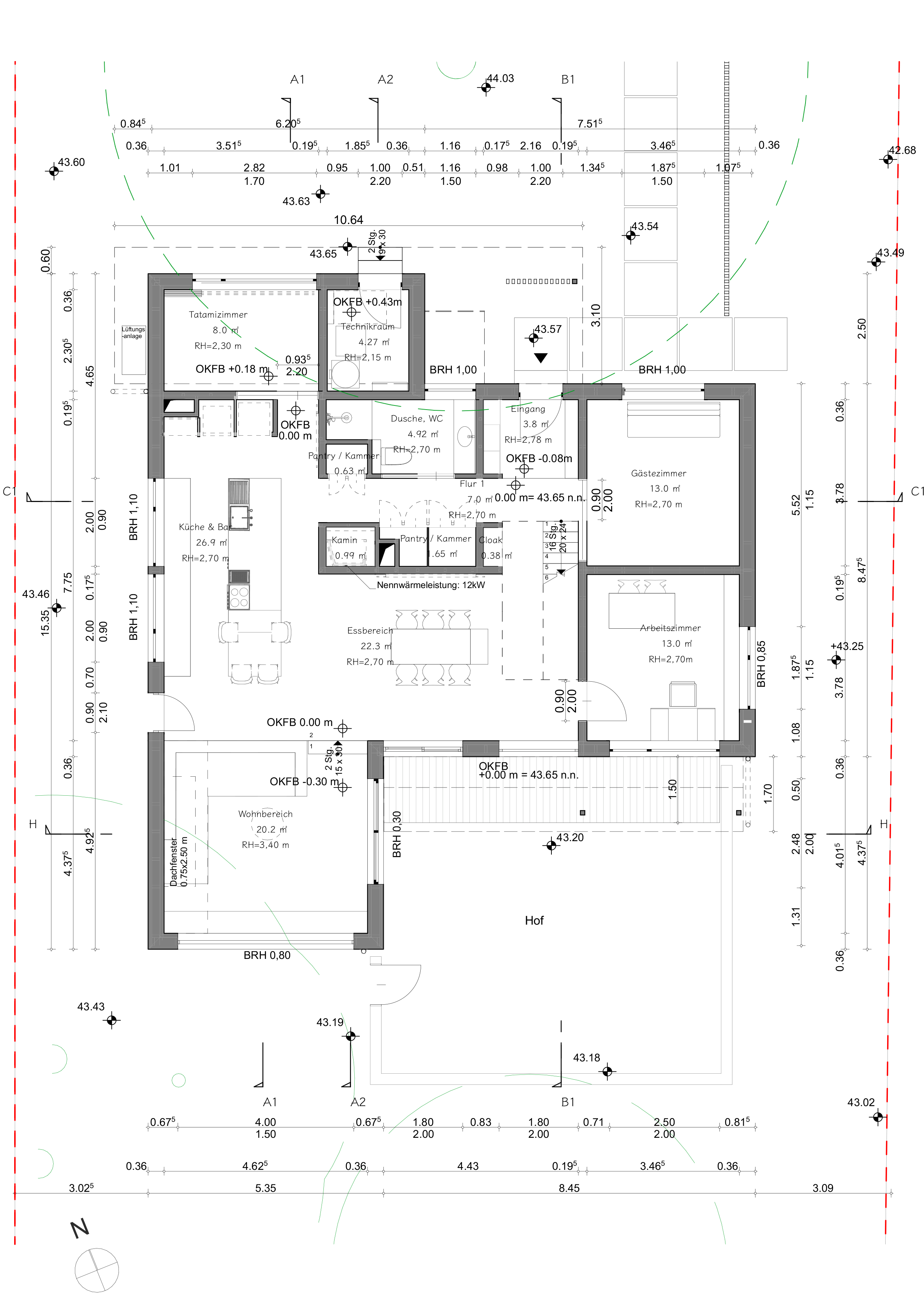 ポツダムの住宅_1階平面図